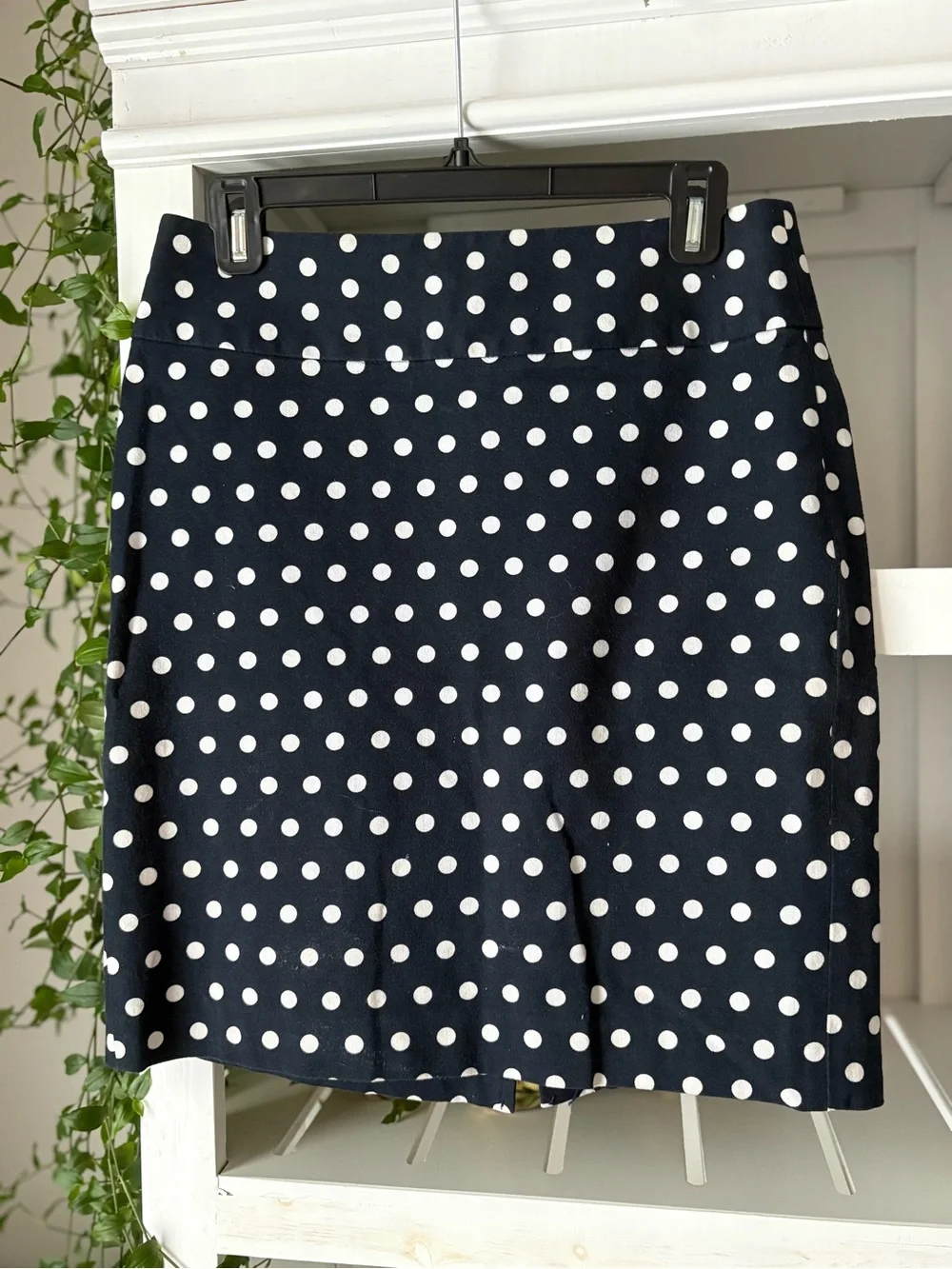 Banana Republic Navy and White Polka Dot Mini Skirt